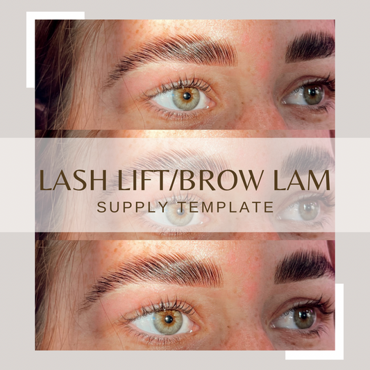 Lash Lift/Brow Lam Supply Template